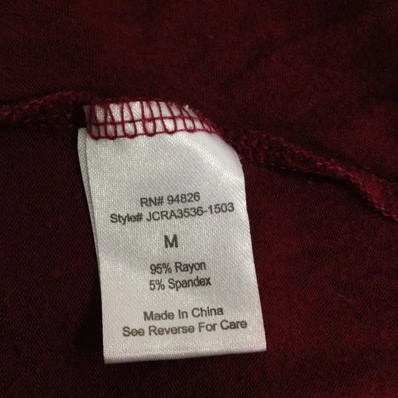 JanetChung Maroon Tee Size Medium - Picture 4 of 5